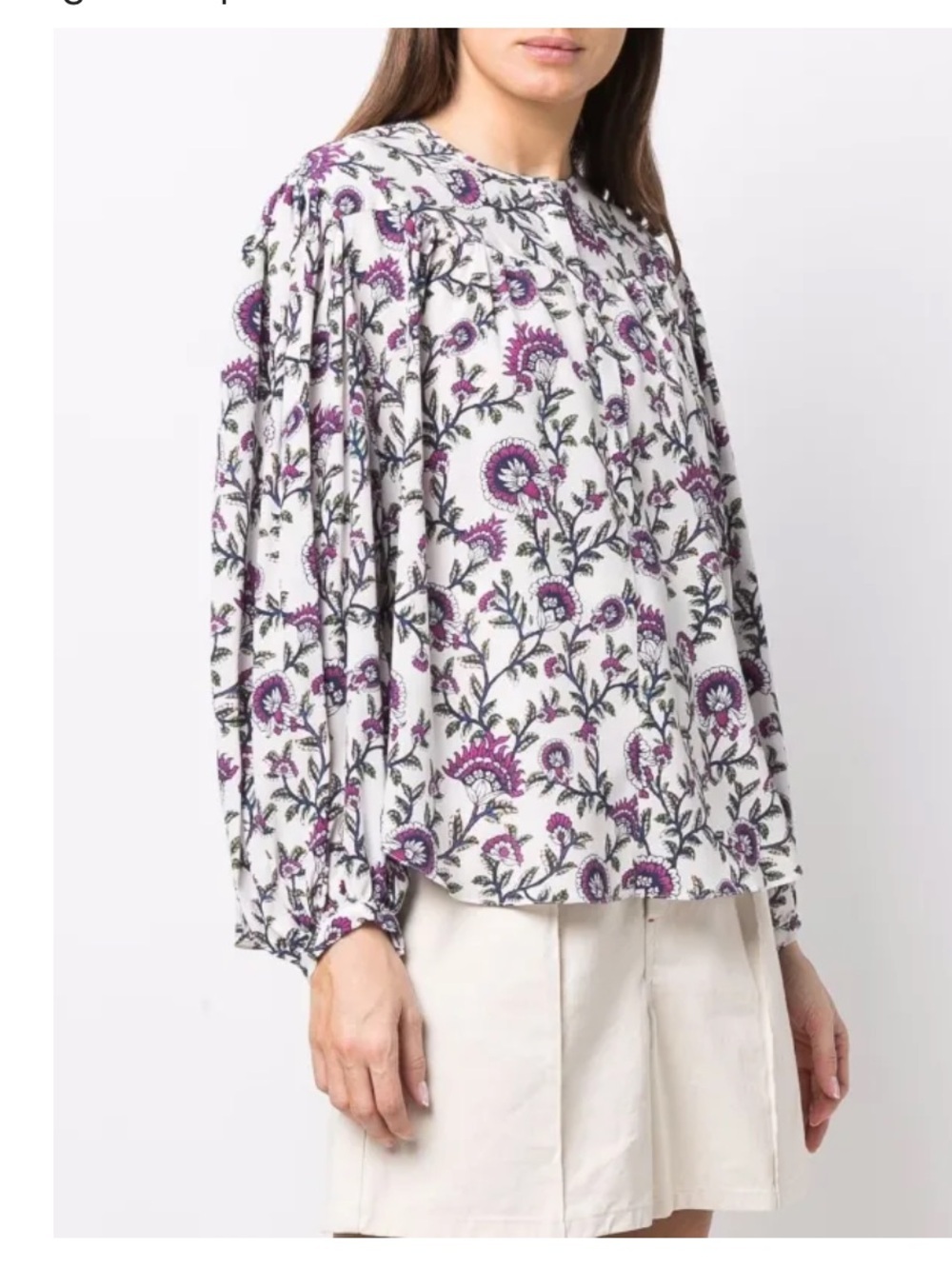 Isabel Marant Brunille Floral-Print Silk Blouse Size FR 42 / U.S 10